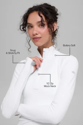 Jersey Alosoft Rapid con media cremallera – Blanco