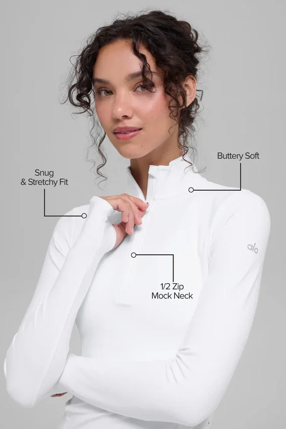 Jersey Alosoft Rapid con media cremallera - Blanco