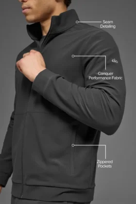 Jersey Conquer Max con cuello alto y cremallera completa – Antracita