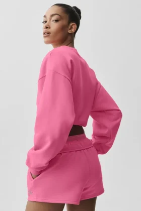 Jersey corto Accolade de cuello redondo – Rosa Paraíso