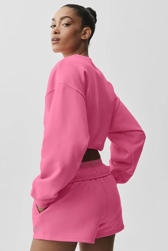 Jersey corto Accolade de cuello redondo - Rosa Paraíso