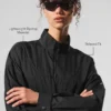 Jersey corto «Aerial» con cremallera de 1/4 - Negro