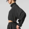 Jersey corto «Aerial» con cremallera de 1/4 - Negro