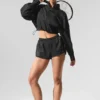 Jersey corto «Aerial» con cremallera de 1/4 - Negro