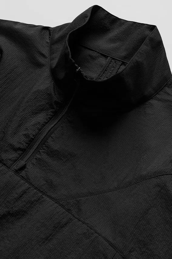 Jersey corto «Aerial» con cremallera de 1/4 - Negro