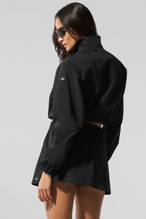Jersey corto Alumni con cremallera de 1/4 - Negro