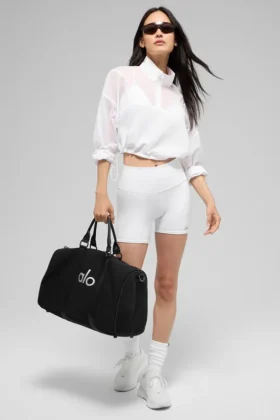 Jersey corto con cremallera de 1/4 «Aerial» - Blanco