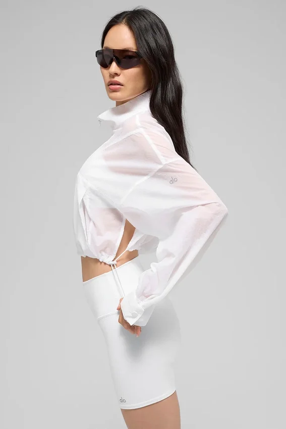 Jersey corto con cremallera de 1/4 «Aerial» - Blanco