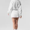 Jersey corto con cremallera de un cuarto para antiguos alumnos - Blanco