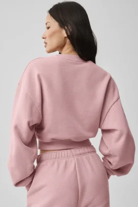 Jersey corto de cuello redondo Accolade – Rosa vintage