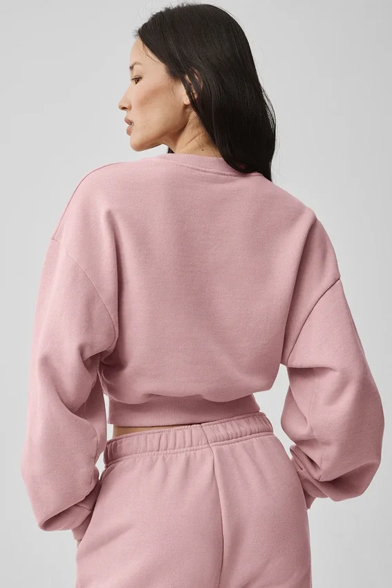 Jersey corto de cuello redondo Accolade - Rosa vintage