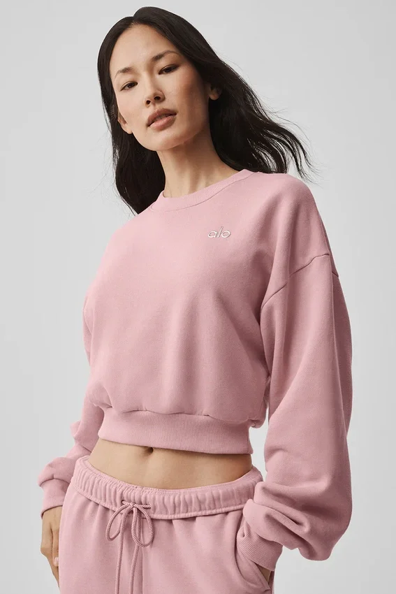 Jersey corto de cuello redondo Accolade - Rosa vintage