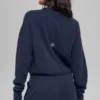 Jersey corto de cuello redondo «New Class» de lana y cachemira - Azul marino