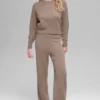 Jersey corto de cuello redondo «New Class» de lana y cachemira - Chai Latte