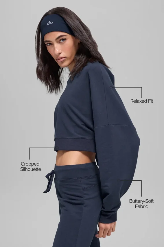 Jersey corto de cuello redondo «Sway» - Azul marino