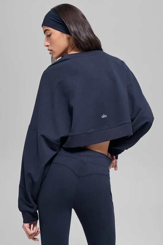 Jersey corto de cuello redondo «Sway» - Azul marino