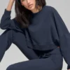 Jersey corto de cuello redondo «Sway» - Azul marino