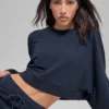 Jersey corto de cuello redondo «Sway» - Azul marino