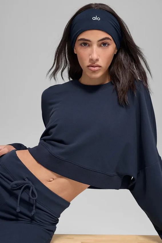 Jersey corto de cuello redondo «Sway» - Azul marino