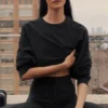 Jersey corto de cuello redondo «Sway» - Negro
