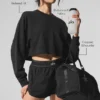 Jersey corto de cuello redondo «Sway» - Negro