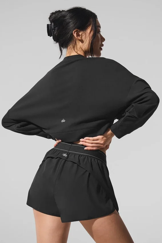 Jersey corto de cuello redondo «Sway» - Negro