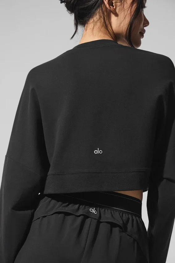 Jersey corto de cuello redondo «Sway» - Negro