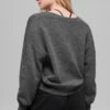 Jersey corto de lana y cachemira con cuello en V de la colección «New Class» - Gris platino