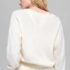 Jersey corto de lana y cachemira con cuello en V de la colección New Class - Marfil