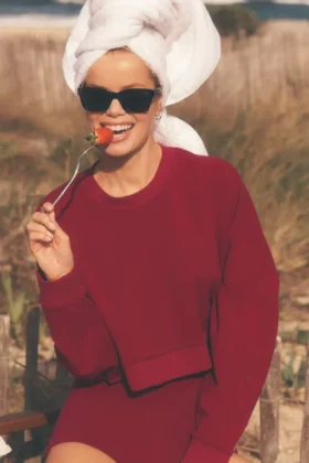 Jersey corto Sway de cuello redondo - Rojo «Summer Romance»
