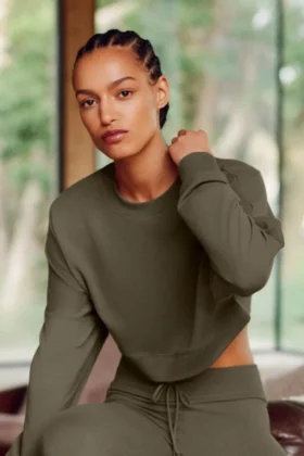 Jersey corto Sway de cuello redondo - Verde olivo
