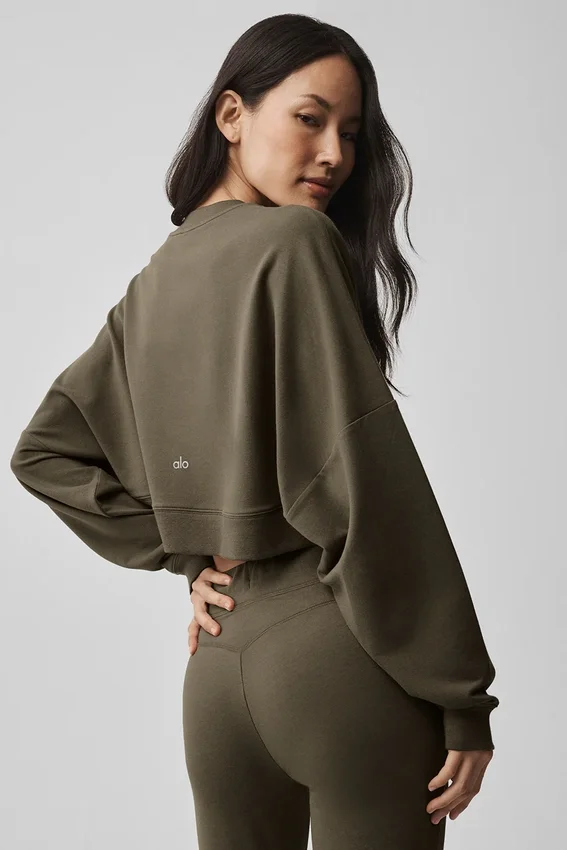 Jersey corto Sway de cuello redondo - Verde olivo
