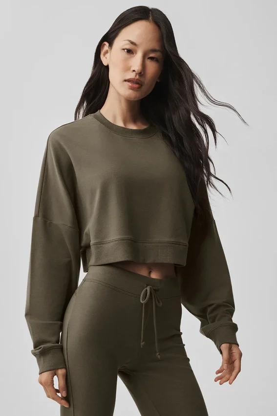 Jersey corto Sway de cuello redondo - Verde olivo