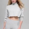Jersey de cuello alto corto de punto trenzado «Winter Bliss» de manga larga - Athletic Heat