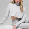Jersey de cuello alto corto de punto trenzado «Winter Bliss» de manga larga - Athletic Heat