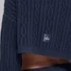 Jersey de cuello alto corto de punto trenzado «Winter Bliss» de manga larga - Azul marino