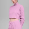 Jersey de cuello alto corto de punto trenzado «Winter Bliss», manga larga - Candy Heart P