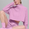 Jersey de cuello alto corto de punto trenzado «Winter Bliss», manga larga - Candy Heart P