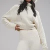Jersey de cuello alto de cachemira «Winter Magic» — Marfil