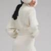 Jersey de cuello alto de cachemira «Winter Magic» — Marfil