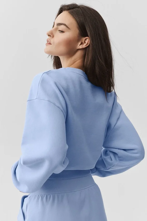 Jersey de cuello redondo Accolade corto - Azul Provenza claro