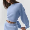 Jersey de cuello redondo Accolade corto - Azul Provenza claro