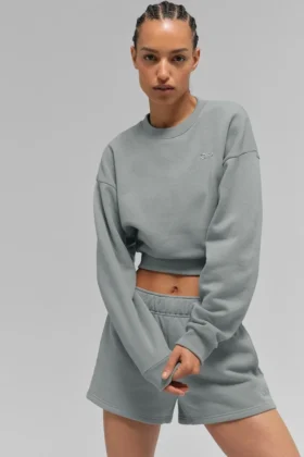 Jersey de cuello redondo Accolade corto - Gris lunar