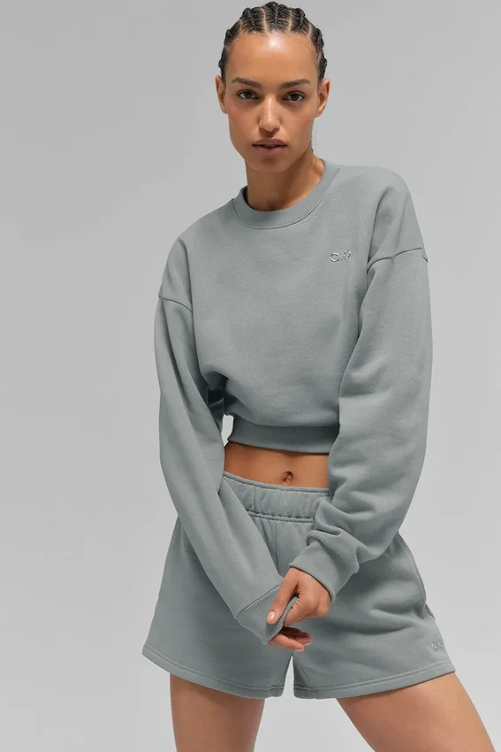 Jersey de cuello redondo Accolade corto - Gris lunar