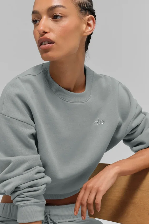 Jersey de cuello redondo Accolade corto - Gris lunar