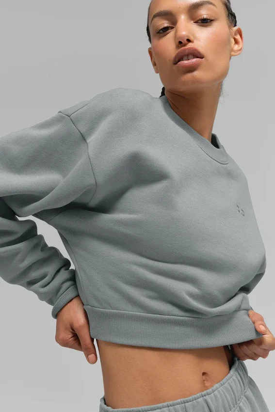 Jersey de cuello redondo Accolade corto - Gris lunar