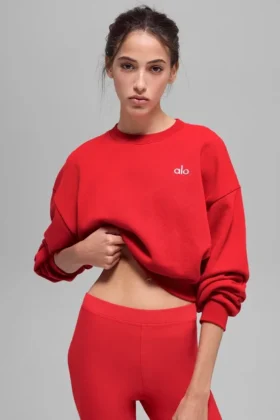 Jersey de cuello redondo Accolade corto - Rojo brillante