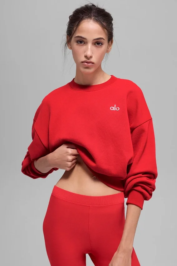 Jersey de cuello redondo Accolade corto - Rojo brillante