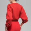 Jersey de cuello redondo Accolade corto - Rojo brillante