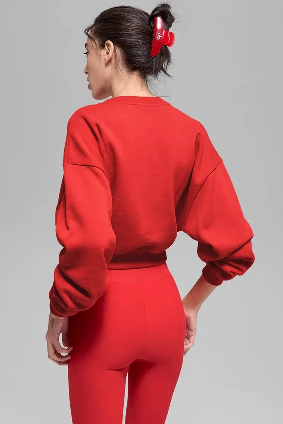 Jersey de cuello redondo Accolade corto - Rojo brillante